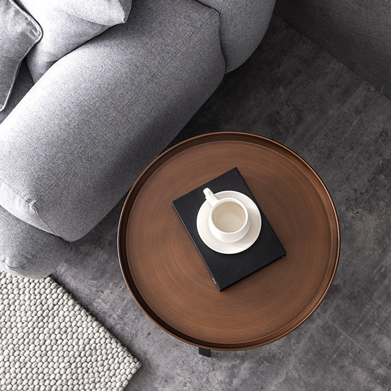 Minimalist Round Iron 4-Leg Coffee Table
