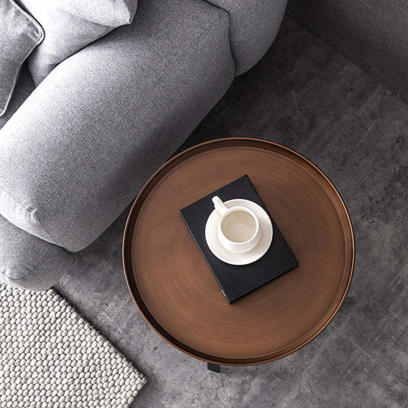 Minimalist Round Iron 4-Leg Coffee Table