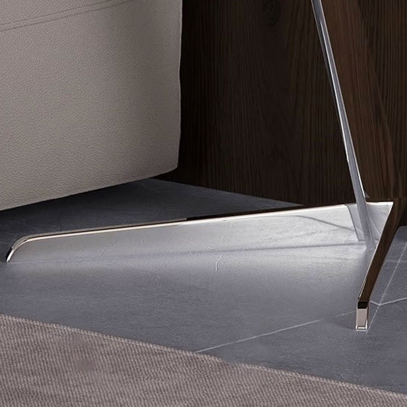 Minimalist Round Leather Steel End Table