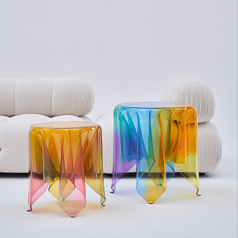 Scandinavian Wrinkle Tablecloth Acrylic Coffee Table