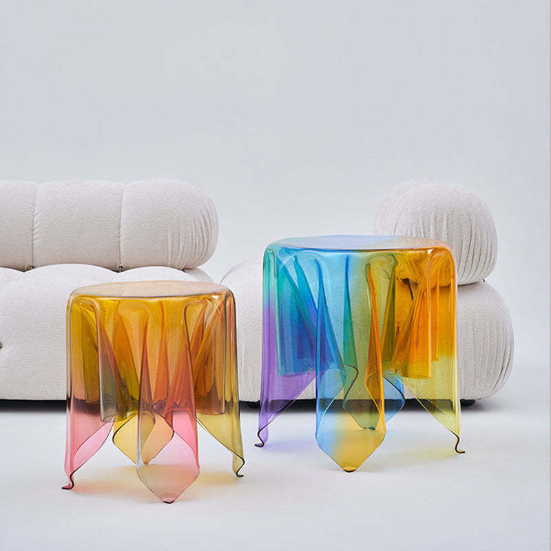 Scandinavian Wrinkle Tablecloth Acrylic Coffee Table