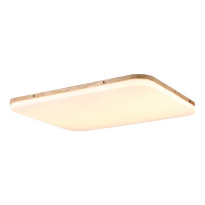 Nordic Solid Wood Rectangular LED Flush Mount Light