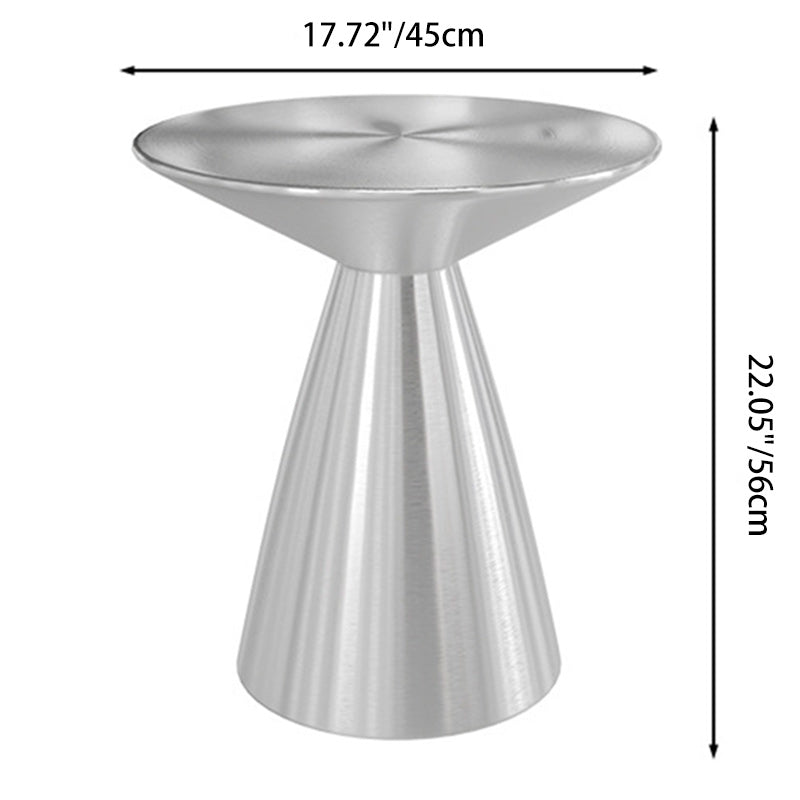 Contemporary Brushed Steel Coffee Table — Silver