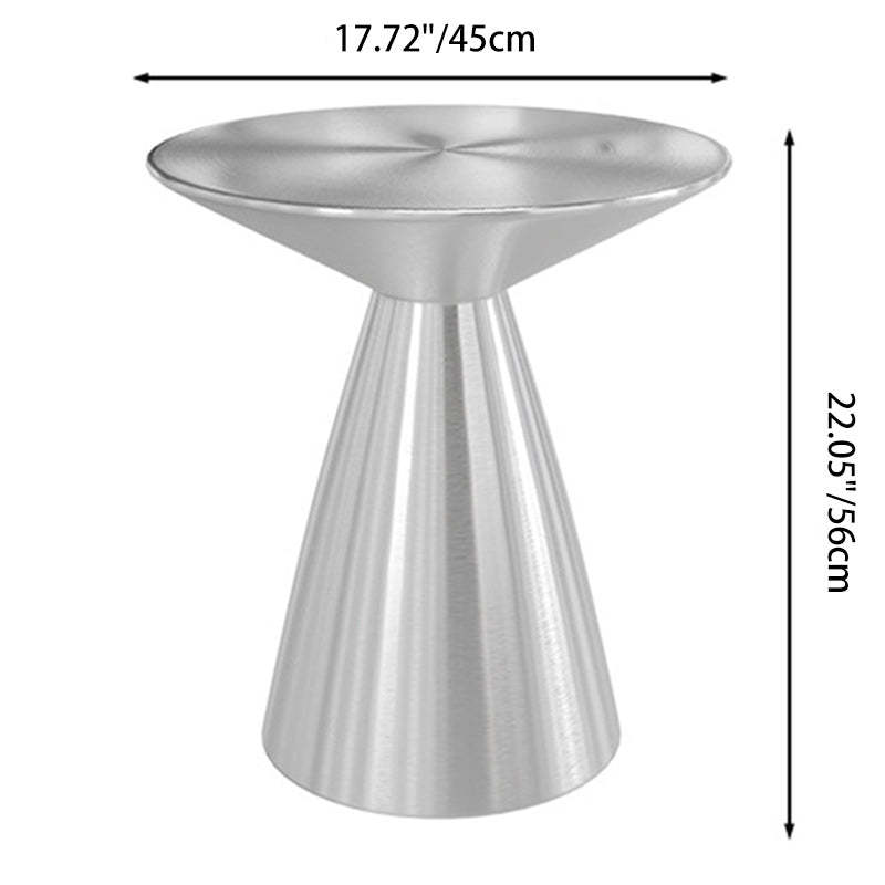 Contemporary Brushed Steel Coffee Table — Silver