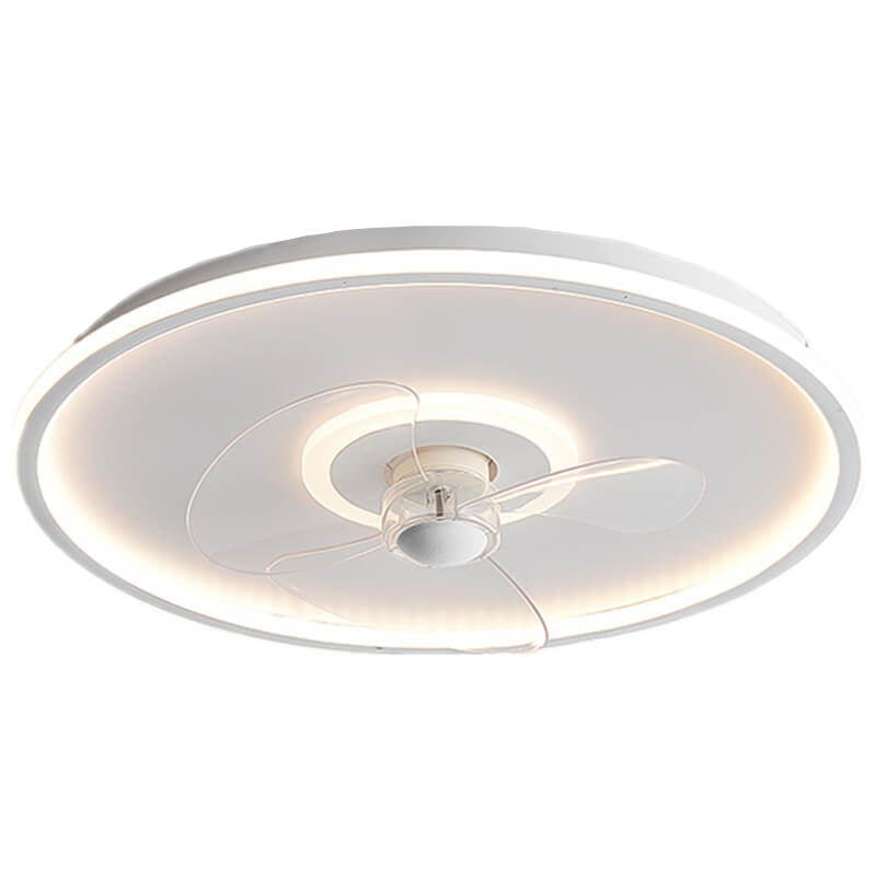 Modern Acrylic Round Minimalist LED Flush Mount Fan Light