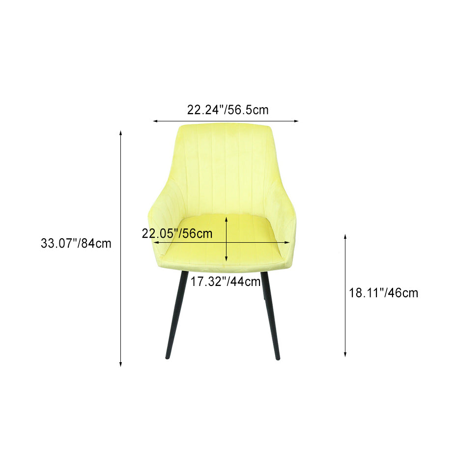 Minimalist Iron Velvet Dining Armchair — Purple