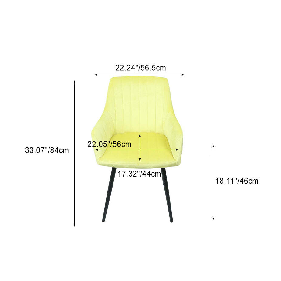 Minimalist Iron Velvet Dining Armchair — Purple