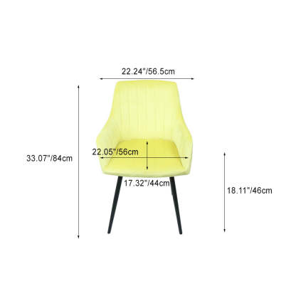 Minimalist Iron Velvet Dining Armchair — Purple