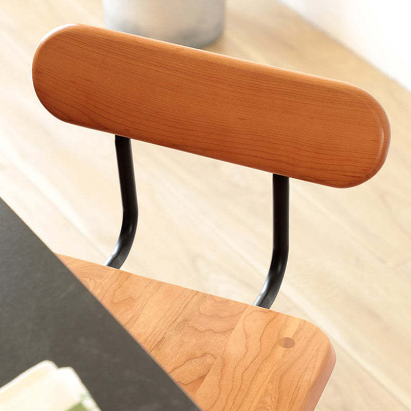 Nordic Square Wood Iron Bar Stool