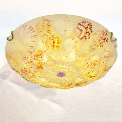 European Mediterranean Shell Round LED Flush Mount Light