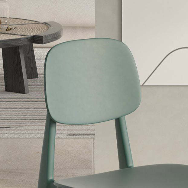 Scandinavian Macaron Plastic Dining Chair — Red