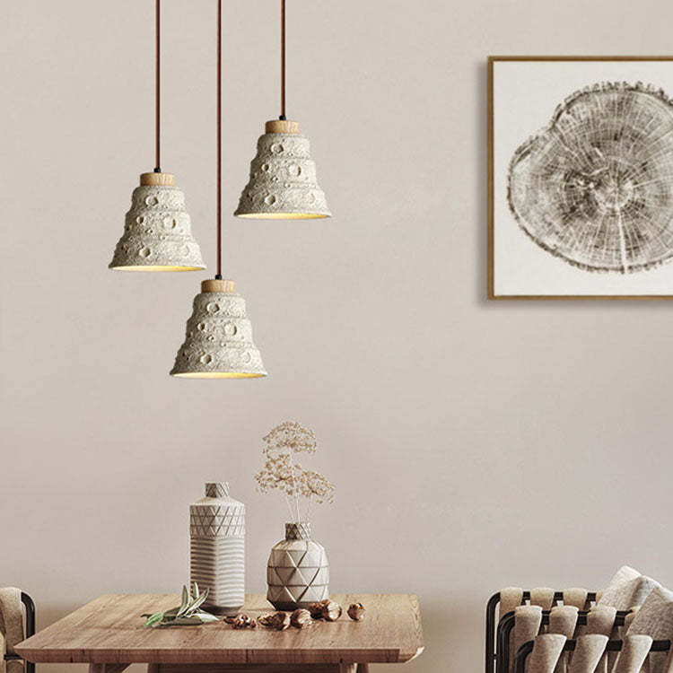 Scandinavian Cylinder Cone Cement Solid Wood Pendant Light