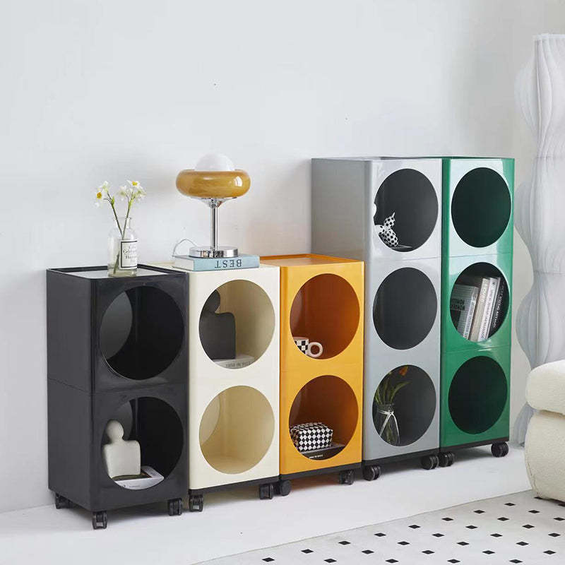 Modern Cubic Round Movable End Table — 1 / Beige