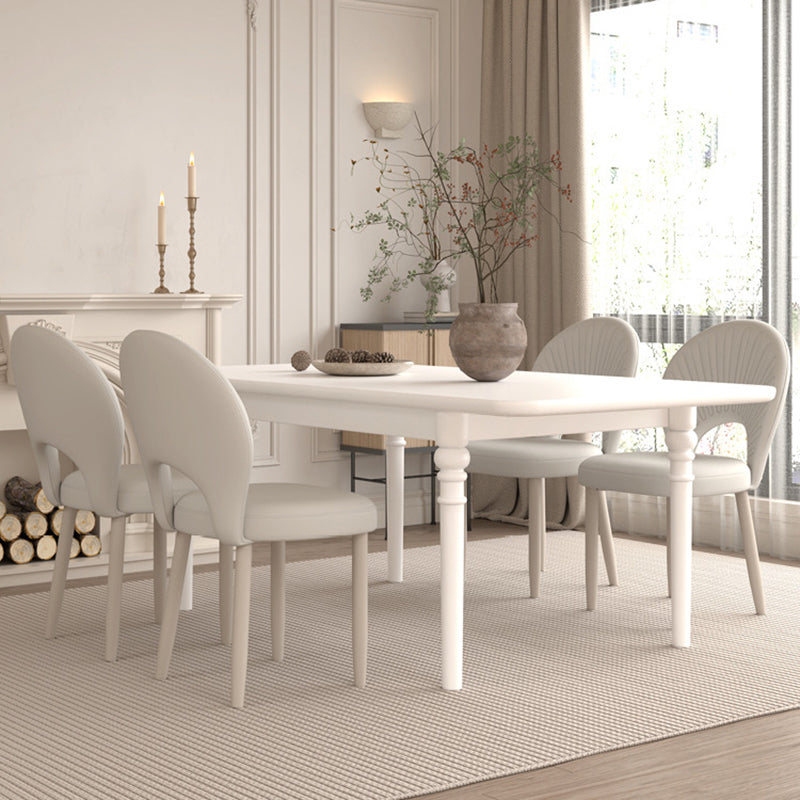 Minimalist Half-Round PU Leather Iron Dining Chair