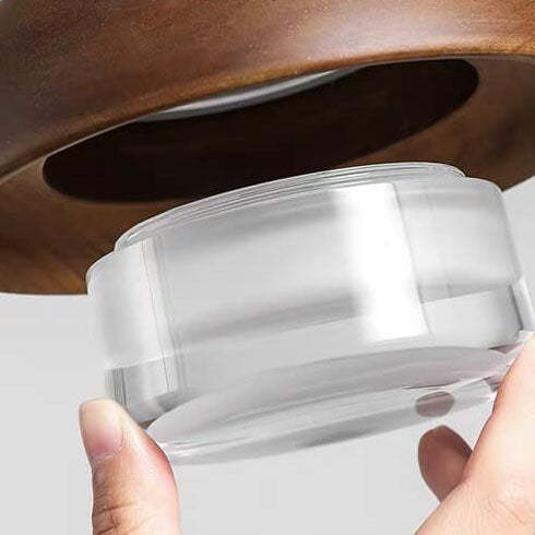 Nordic Solid Wood Dome Glass LED Pendant