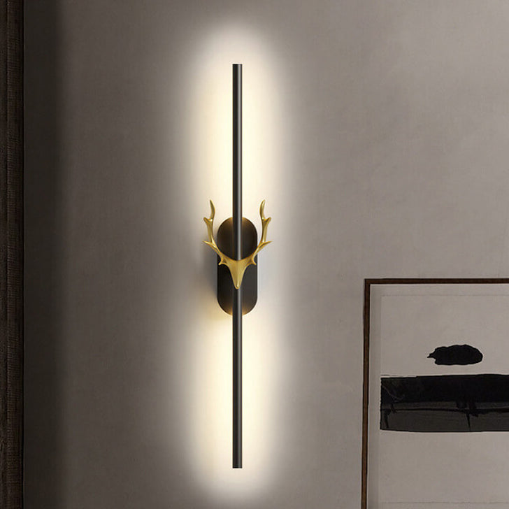 Modern Aluminum Antler Strip LED Sconce — Black / D / 220V-240V For UK/AU