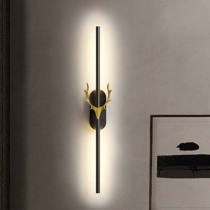Modern Aluminum Antler Strip LED Sconce — Black / D / 220V-240V For UK/AU