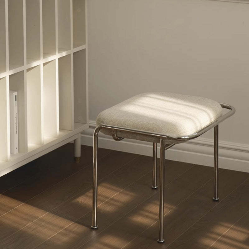 Scandinavian Backless Upholstered Vanity Stool