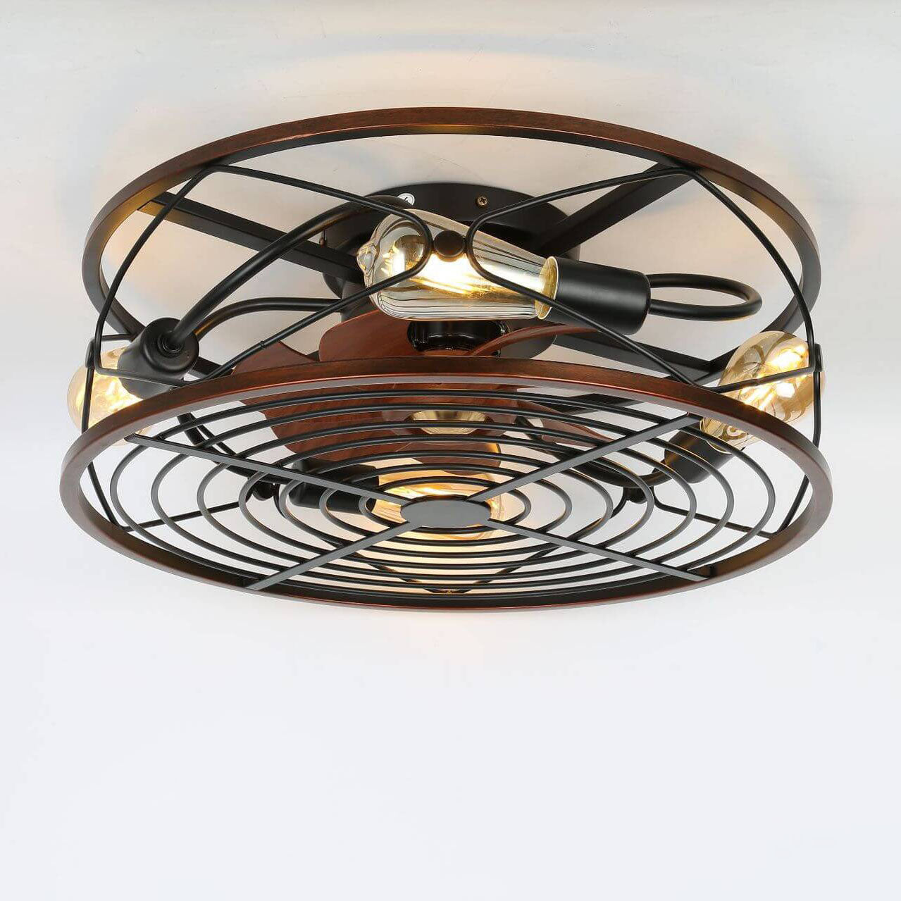 Nordic Industrial Flush Mount Ceiling Fan Light