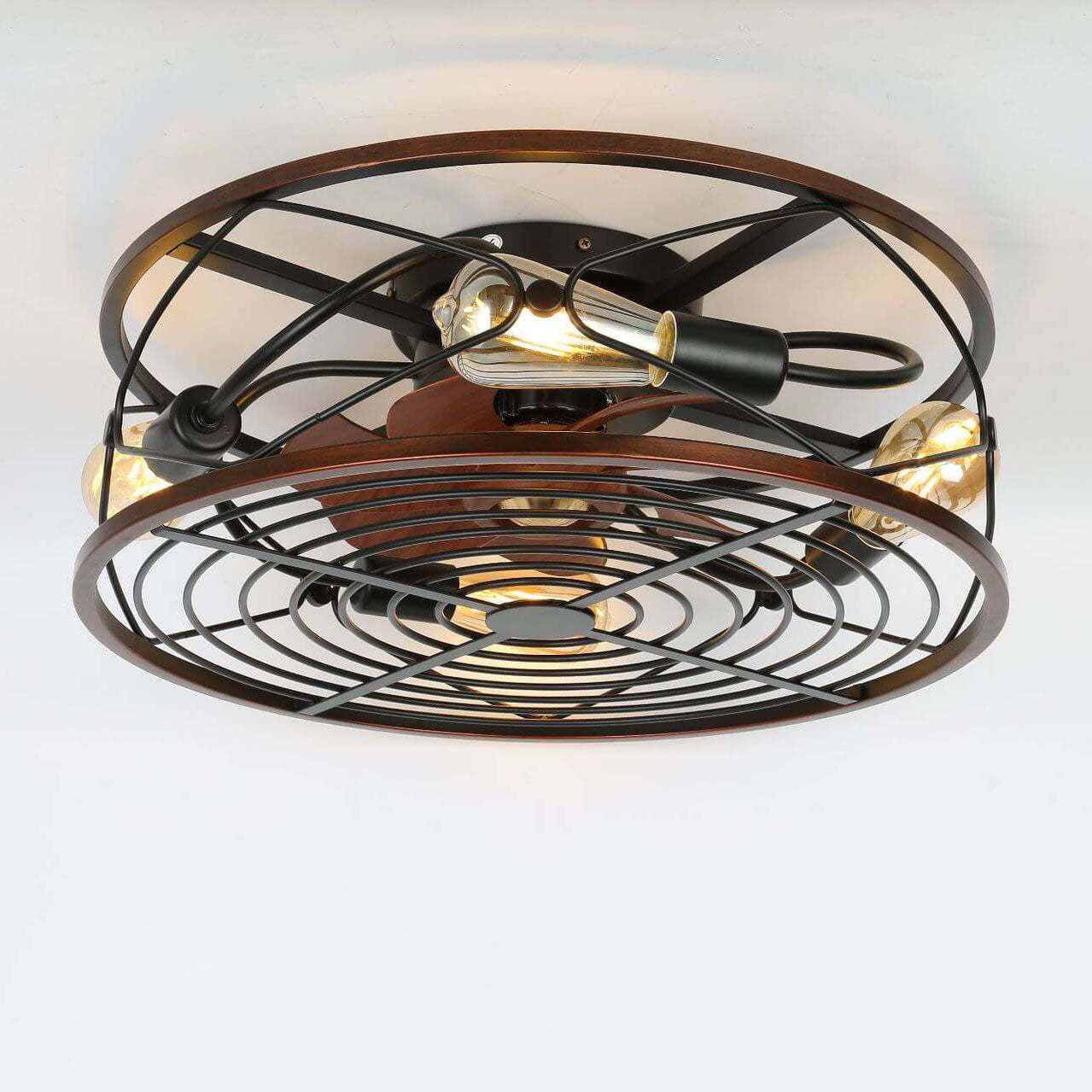 Nordic Industrial Flush Mount Ceiling Fan Light