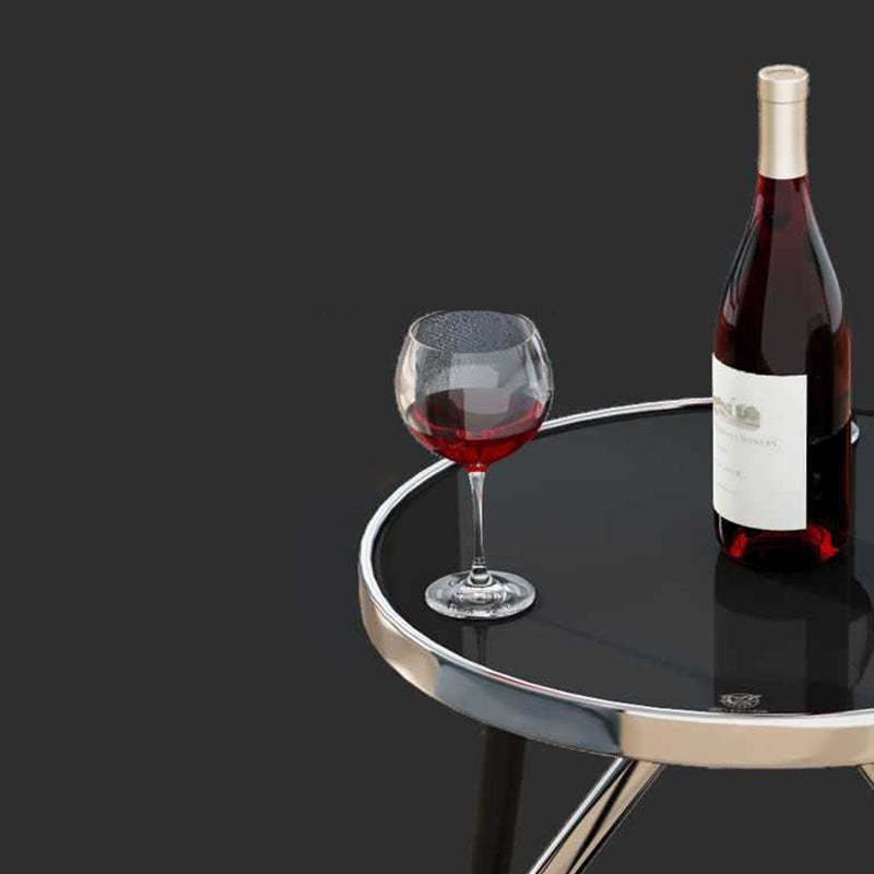 Nordic Lozenge Glass Steel End Table — Gold / Black