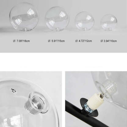 Nordic Round Bubble Ball Glass Chandelier — Warm Light (3000K) / 220V-240V For UK/AU