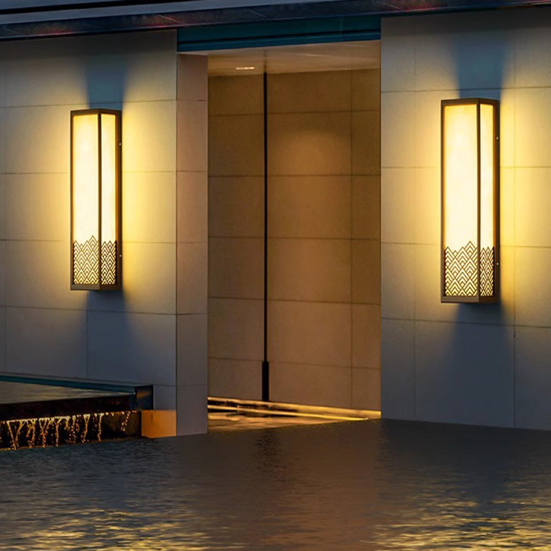 Chinese Stainless Steel Faux Marble Cubic LED Wall Sconce