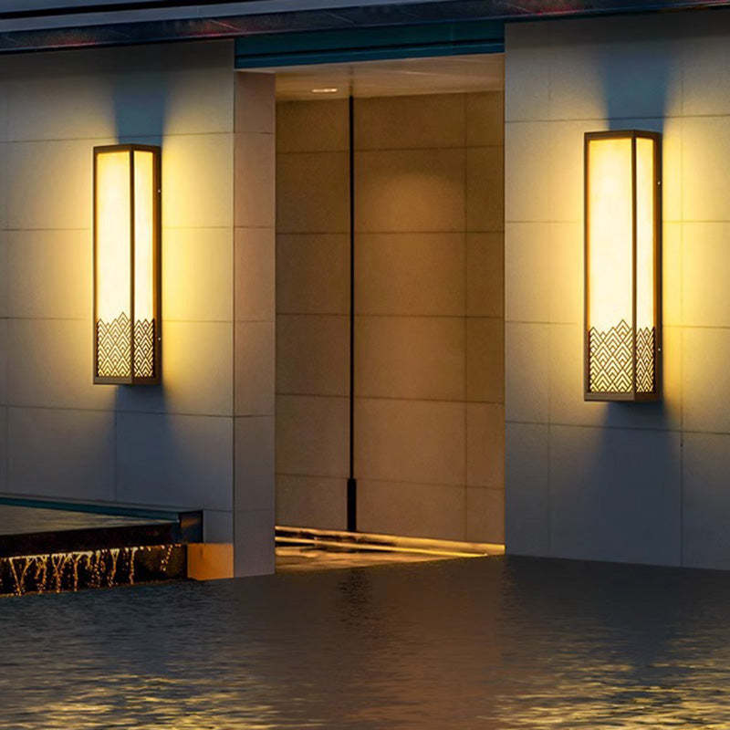 Chinese Stainless Steel Faux Marble Cubic LED Wall Sconce