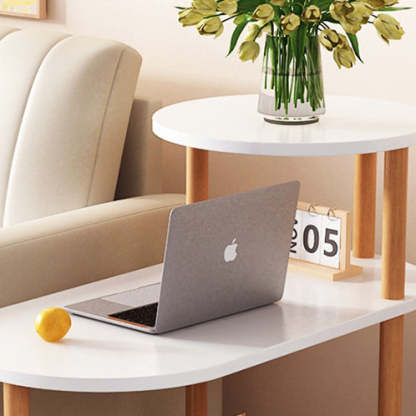 Minimalist Removable Oval Solid Wood End Table