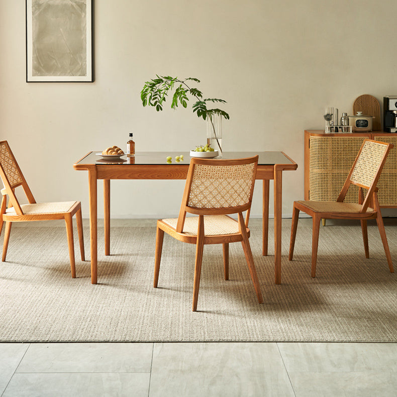 Vintage Rattan Woven Wood Dining Chair