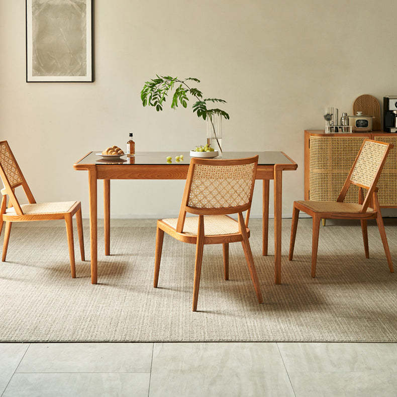 Vintage Rattan Woven Wood Dining Chair