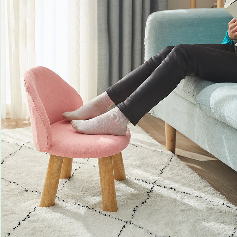 Nordic Fabric Round Entryway Footstool