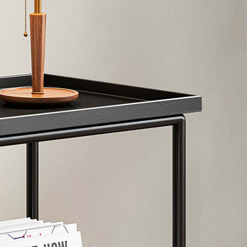 Minimalist Rectangular Iron 2-Tier End Table