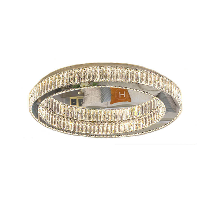 Modern Round Crystal LED Flush Mount Light — 220V-240V For UK/AU