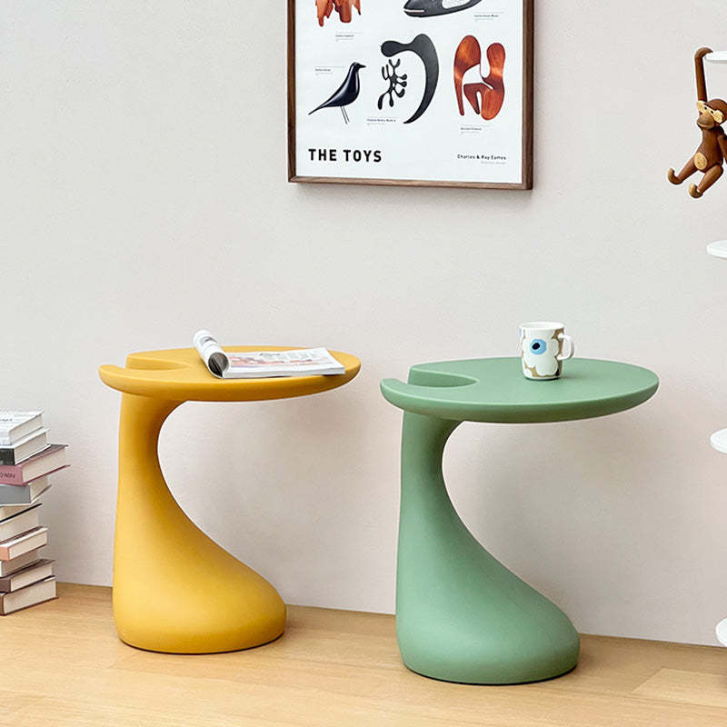 Contemporary C-Shape Coffee Table — Pink
