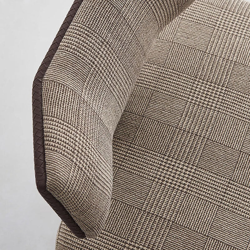 Modern Saddle Leather Steel Accent Chair