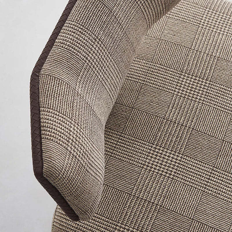 Modern Saddle Leather Steel Accent Chair