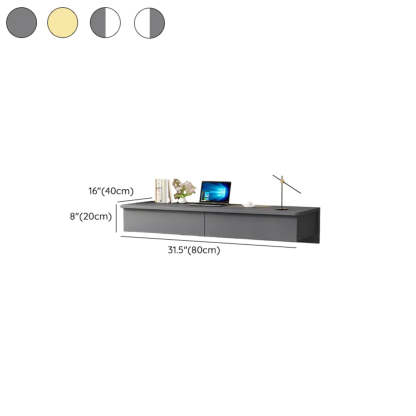 Floating Wood Drawer Narrow Writing Desk — Natural / Table Only
