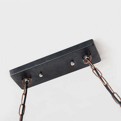 Vintage Industrial Wood Metal Island Chandelier