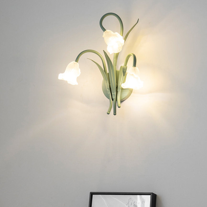 Green creative floral decor wall sconces — A (3 Lights / 220V-240V (UK/AU