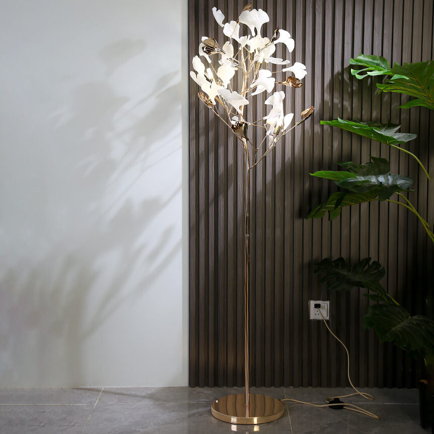Nordic Romantic Ginkgo Leaf Iron 5-Light Floor Lamp — Iron / 220V-240V For UK/AU