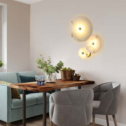 Modern Luxury Marble Iron LED Sconce — Warm Light (3000K) / Gold