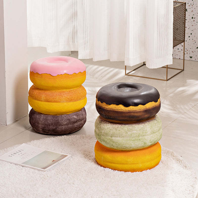 Contemporary Resin Donut Ice Cream Cylindrical Chair