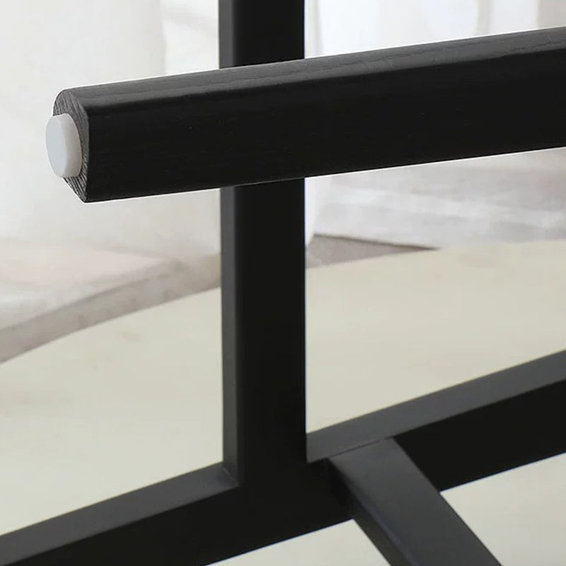 French Fabric Wood Bar Stool