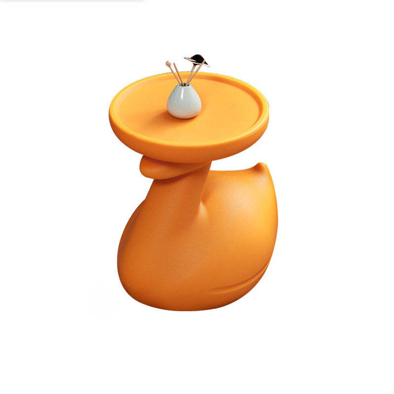 Contemporary Swan-Base Plastic Tray End Table