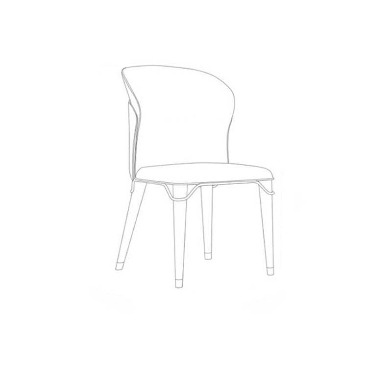 Contemporary Leather Wood Steel Dining Chair