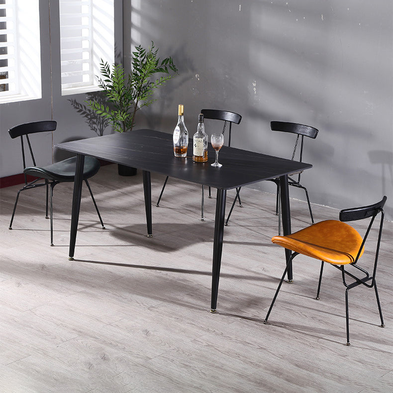 PU Leather Metal Curved Dining Chair