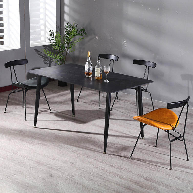 PU Leather Metal Curved Dining Chair