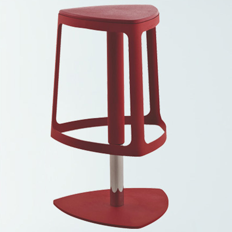 Contemporary Plastic Iron Triangle Swivel Bar Stool