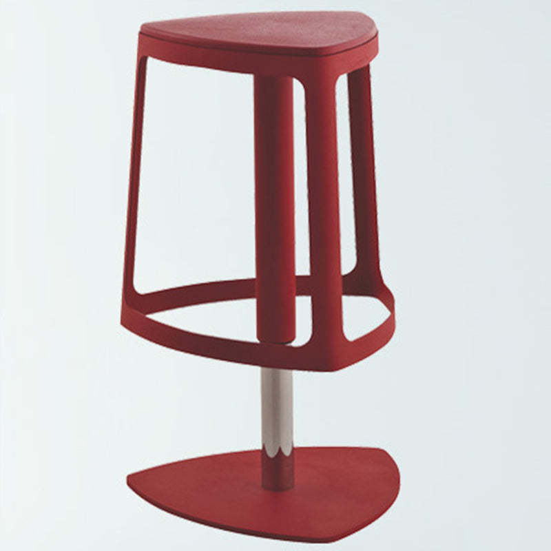 Contemporary Plastic Iron Triangle Swivel Bar Stool